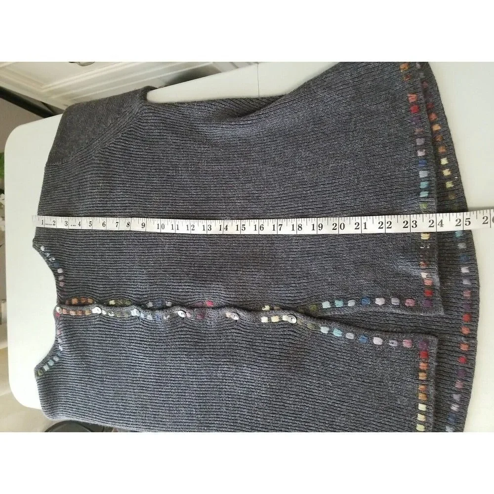 J. Jill Sweater Cardigan Womens Size Small Embroidered Casual Fall Winter